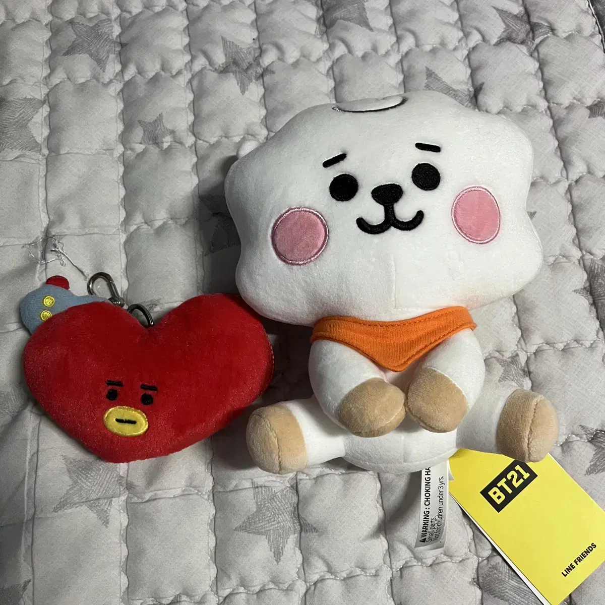 BT21 알제이 시팅인형, 타타 동전 지갑 키링 (RJ, TATA)